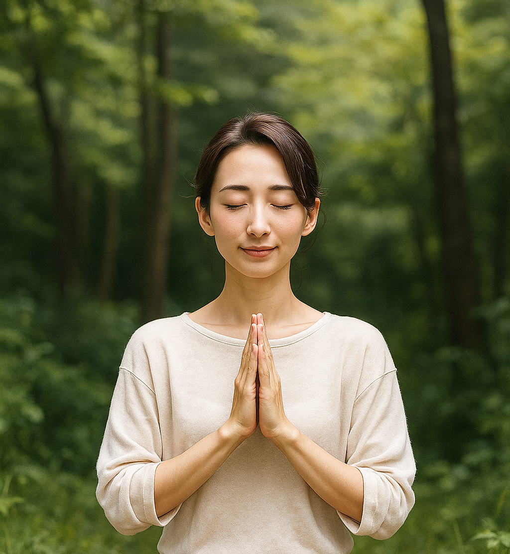 合掌する女性