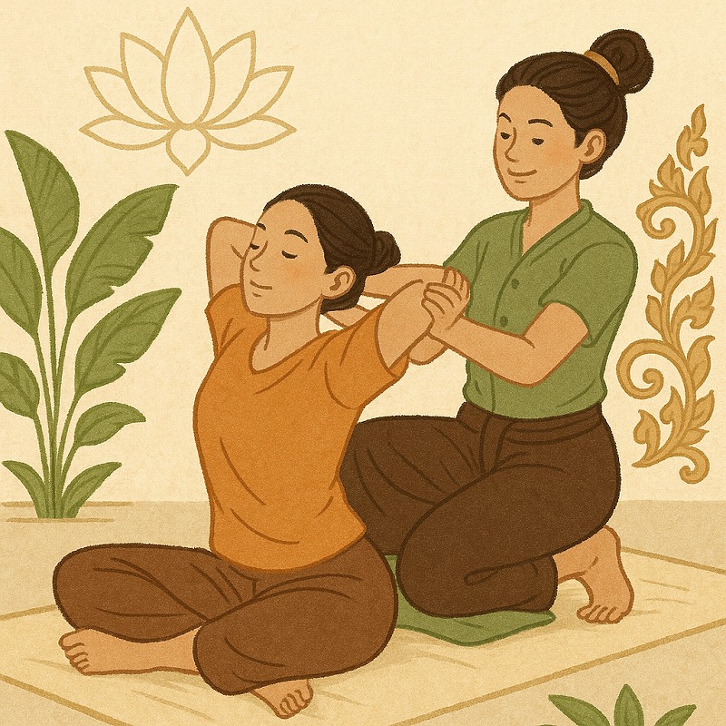 タイ古式マッサージのイラスト１